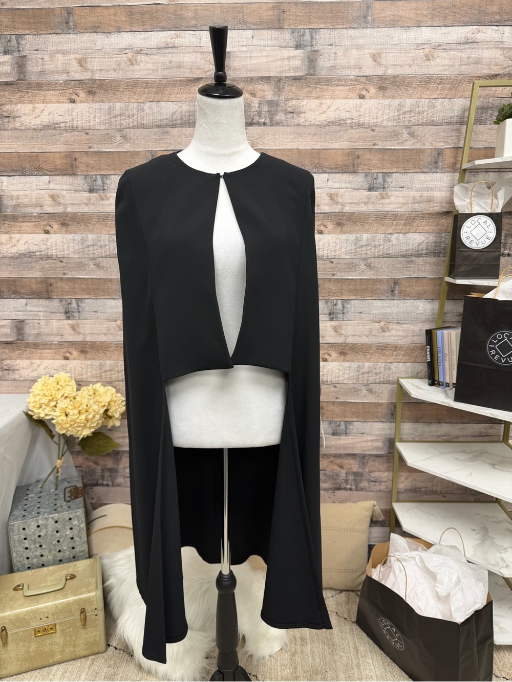NWT Monique Lhuillier Black Cape Jacket 4